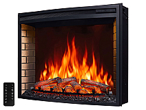 Einbau-Elektrokamineinsatz ArtiFlame AF33 – gebogene Scheibe, Breite ≈ 85 cm, 3D-Flammeneffekt, LED-Beleuchtung, Heizfunktion - 3-3M