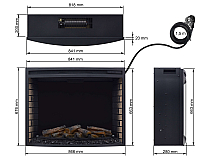 Einbau-Elektrokamineinsatz ArtiFlame AF33 – gebogene Scheibe, Breite ≈ 85 cm, 3D-Flammeneffekt, LED-Beleuchtung, Heizfunktion - 5-5M