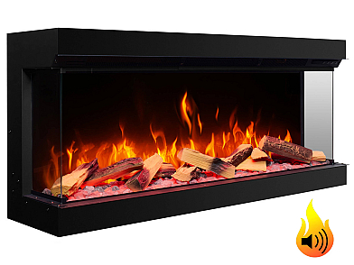 Einbau-Elektrokamineinsatz ArtiFlame AF50TS – dreiseitig, Breite 125 cm, 3D-Flammeneffekt, Heizfunktion, WLAN