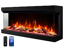 Einbau-Elektrokamineinsatz ArtiFlame AF50TS – dreiseitig, Breite 125 cm, 3D-Flammeneffekt, Heizfunktion, WLAN - 3-3M
