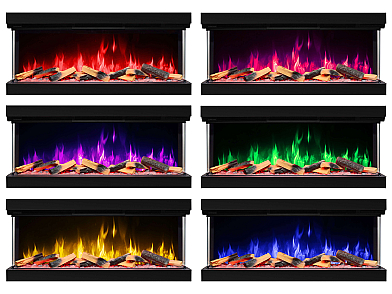 Einbau-Elektrokamineinsatz ArtiFlame AF50TS – dreiseitig, Breite 125 cm, 3D-Flammeneffekt, Heizfunktion, WLAN