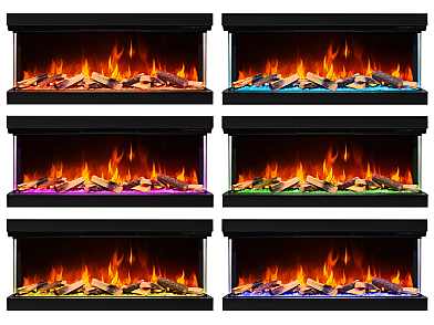 Einbau-Elektrokamineinsatz ArtiFlame AF50TS – dreiseitig, Breite 125 cm, 3D-Flammeneffekt, Heizfunktion, WLAN