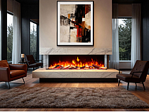 Einbau-Elektrokamineinsatz ArtiFlame AF60TS – dreiseitig, Breite 150 cm, 3D-Flammeneffekt, Heizfunktion, WLAN - 10-10M