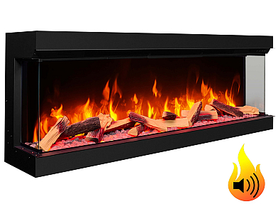 Einbau-Elektrokamineinsatz ArtiFlame AF60TS – dreiseitig, Breite 150 cm, 3D-Flammeneffekt, Heizfunktion, WLAN