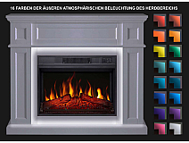 Elektrokamin ArtiFlame Linz AF23S weiß mit LED-Beleuchtung - 4-4M