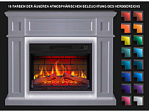 Elektrokamin ArtiFlame Linz AF23BS weiß mit LED-Beleuchtung - 4-4M