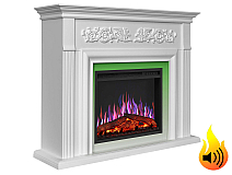 Elektrokamin ArtiFlame Monferrato AF24 – weiß, freistehend, MDF-Verkleidung, 3D-Flammeneffekt, LED-Beleuchtung, Heizfunktion - 2-2M