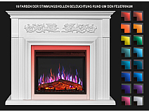 Elektrokamin ArtiFlame Monferrato AF24 – weiß, freistehend, MDF-Verkleidung, 3D-Flammeneffekt, LED-Beleuchtung, Heizfunktion - 5-5M
