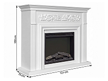 Elektrokamin ArtiFlame Monferrato AF24 – weiß, freistehend, MDF-Verkleidung, 3D-Flammeneffekt, LED-Beleuchtung, Heizfunktion - 7-7M