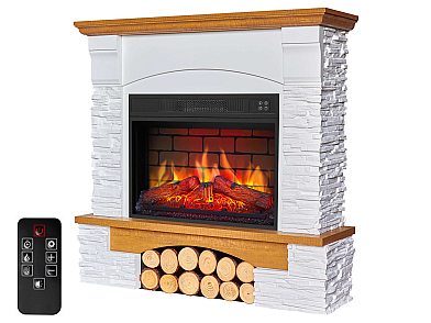 Elektrokamin ArtiFlame Roxwell AF23BS – Eiche, freistehend, MDF-Verkleidung, 3D-Flammeneffekt, LED-Beleuchtung, Heizfunktion