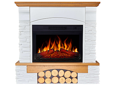 Elektrokamin ArtiFlame Roxwell AF23S – Eiche, freistehend, MDF-Verkleidung, realistischer Flammeneffekt, LED-Beleuchtung, Heizfunktion