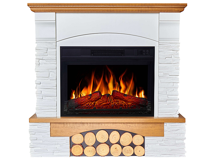 Elektrokamin ArtiFlame Roxwell AF23S – Eiche, freistehend, MDF-Verkleidung, realistischer Flammeneffekt, LED-Beleuchtung, Heizfunktion - 1-1