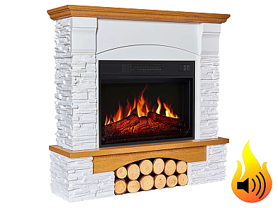 Elektrokamin ArtiFlame Roxwell AF23S – Eiche, freistehend, MDF-Verkleidung, realistischer Flammeneffekt, LED-Beleuchtung, Heizfunktion
