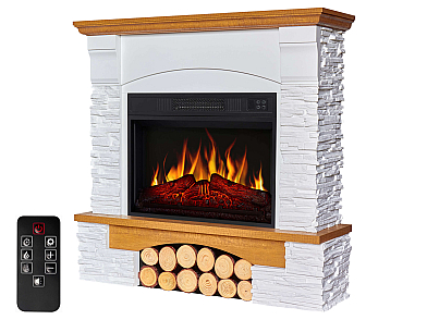 Elektrokamin ArtiFlame Roxwell AF23S – Eiche, freistehend, MDF-Verkleidung, realistischer Flammeneffekt, LED-Beleuchtung, Heizfunktion