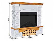 Elektrokamin ArtiFlame Roxwell AF23S – Eiche, freistehend, MDF-Verkleidung, realistischer Flammeneffekt, LED-Beleuchtung, Heizfunktion - 5-5M