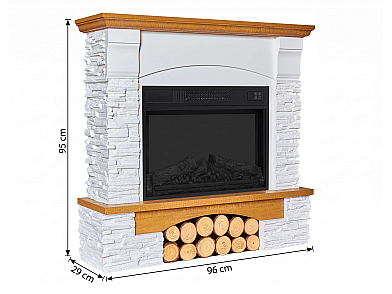 Elektrokamin ArtiFlame Roxwell AF23S – Eiche, freistehend, MDF-Verkleidung, realistischer Flammeneffekt, LED-Beleuchtung, Heizfunktion