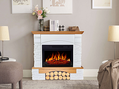 Elektrokamin ArtiFlame Roxwell AF23S – Eiche, freistehend, MDF-Verkleidung, realistischer Flammeneffekt, LED-Beleuchtung, Heizfunktion