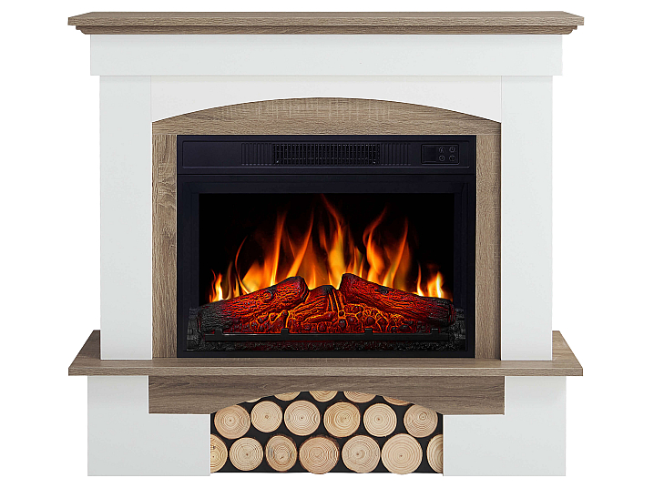 Elektrokamin ArtiFlame Woodley AF23S weiß / eiche grau - 1-1