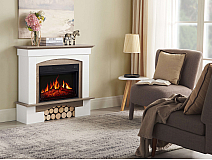Elektrokamin ArtiFlame Woodley AF23S weiß / eiche grau - 7-7M