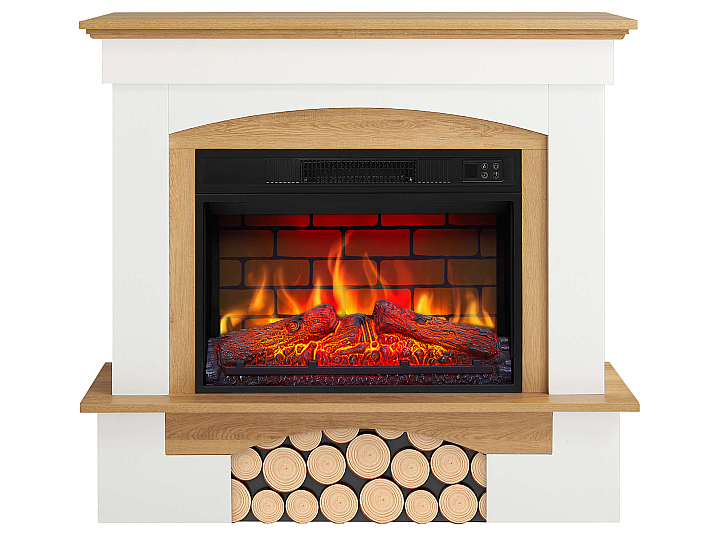Elektrokamin ArtiFlame Woodley AF23BS weiß / eiche natur - 1-1